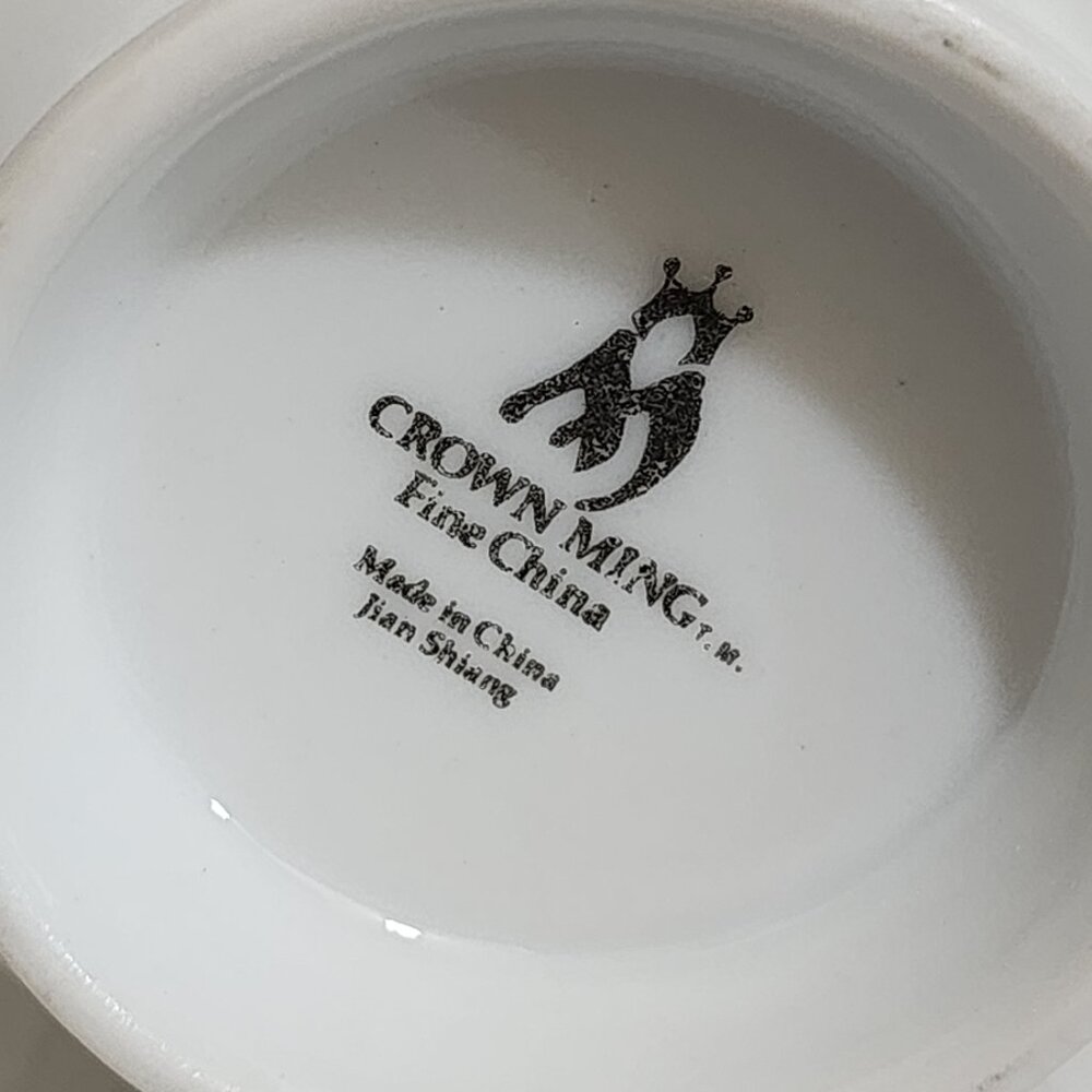 Crown Ming Fine China Jian Shiang Tranquility Footed Cup White Floral - Picture 2 of 8